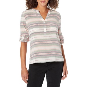 Carve Designs Dylan Gauze Shirt – Women’s(Cloud Block Stripe)