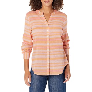 Carve Designs Women’s Dylan Gauze Tunic(Grapefruit Block Stripe)