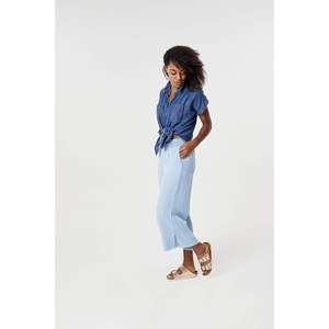 Carve Designs Womens Huck Ss Shirt(Dark Chambray)