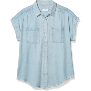 Carve Designs Womens Huck Ss Shirt(Light Chambray)