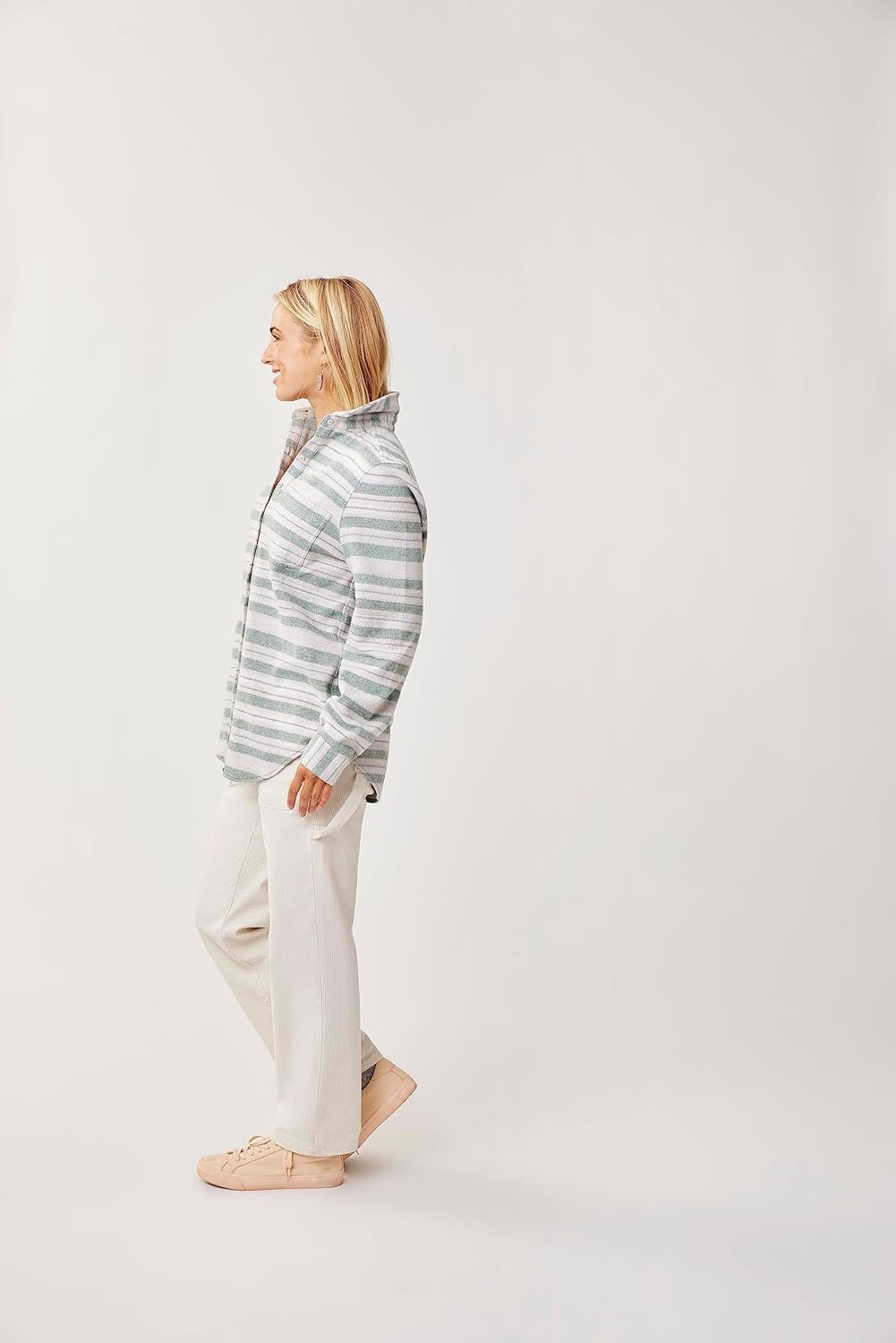 image:imageCarve Designs Womens Fairbanks Supersoft ShirtCilantro Block Stripe