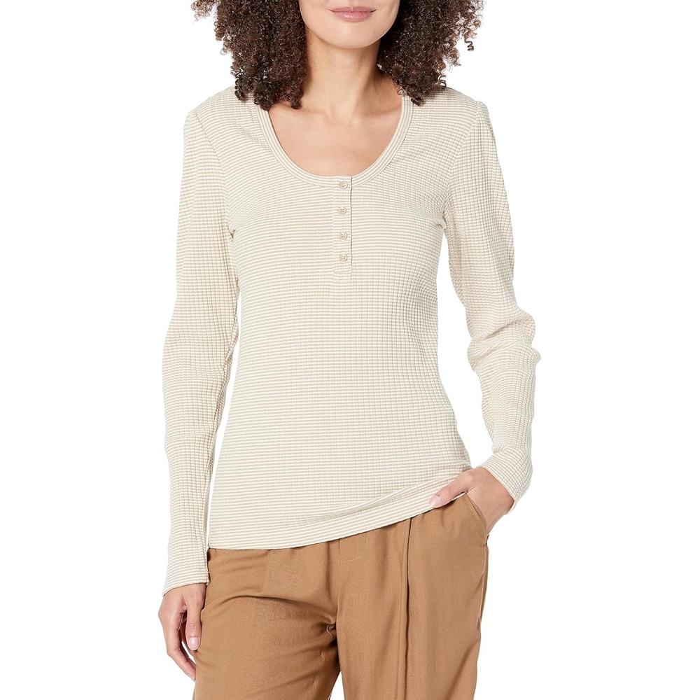 image:imageCarve Designs Womens Emma TopLt Khaki Stripe