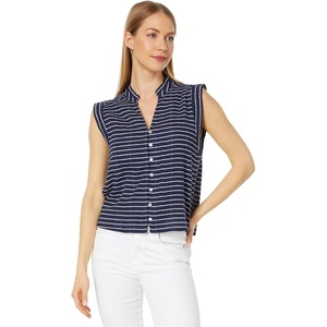 Carve Designs Women’s Reagan Top(Navy Harris Stripe)