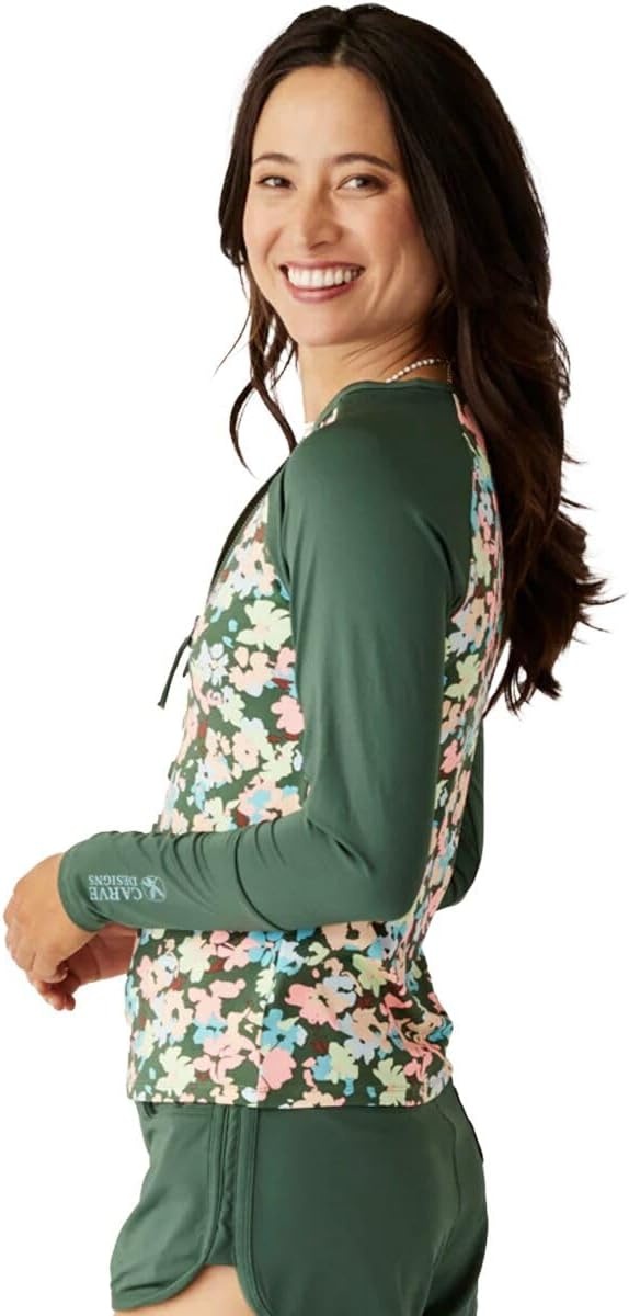 image:imageCarve Designs Womens Kona RashguardWildflower W Cilantro