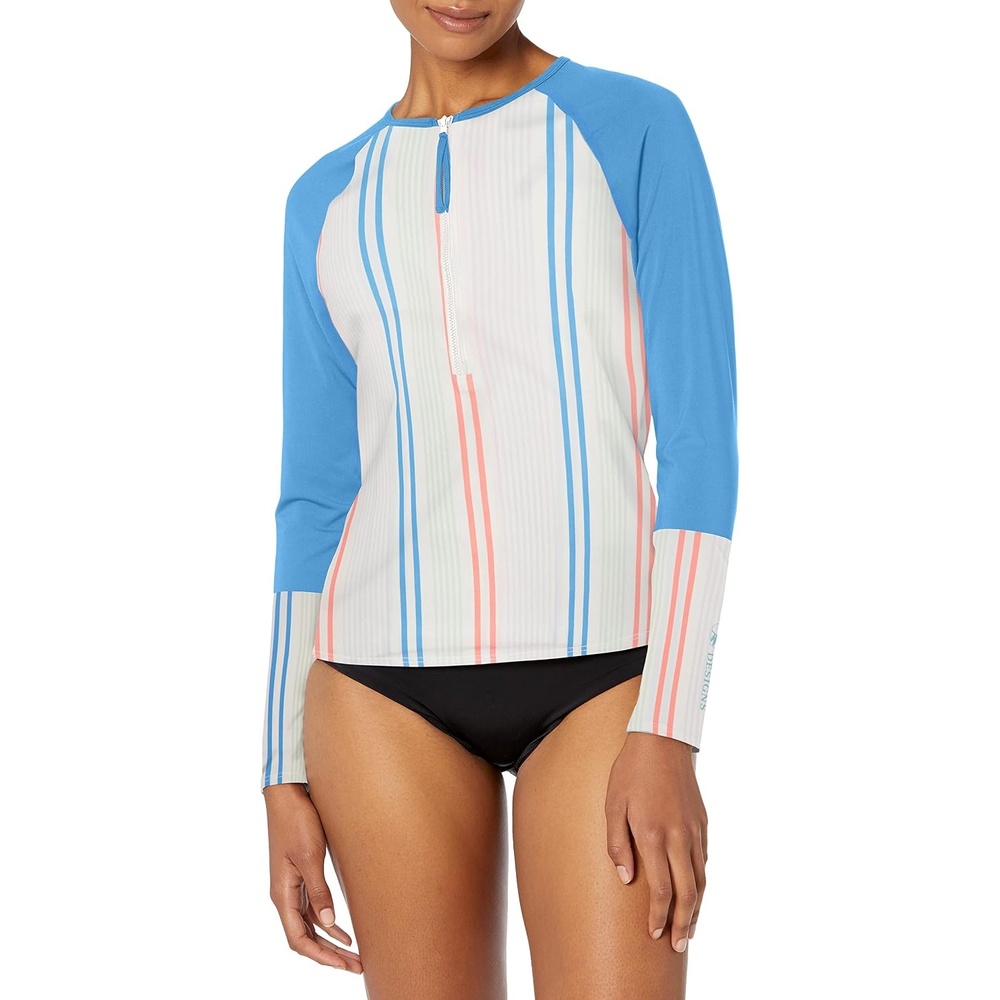 image:imageCarve Designs Womens Kona RashguardSunny Stripe W Bluebay