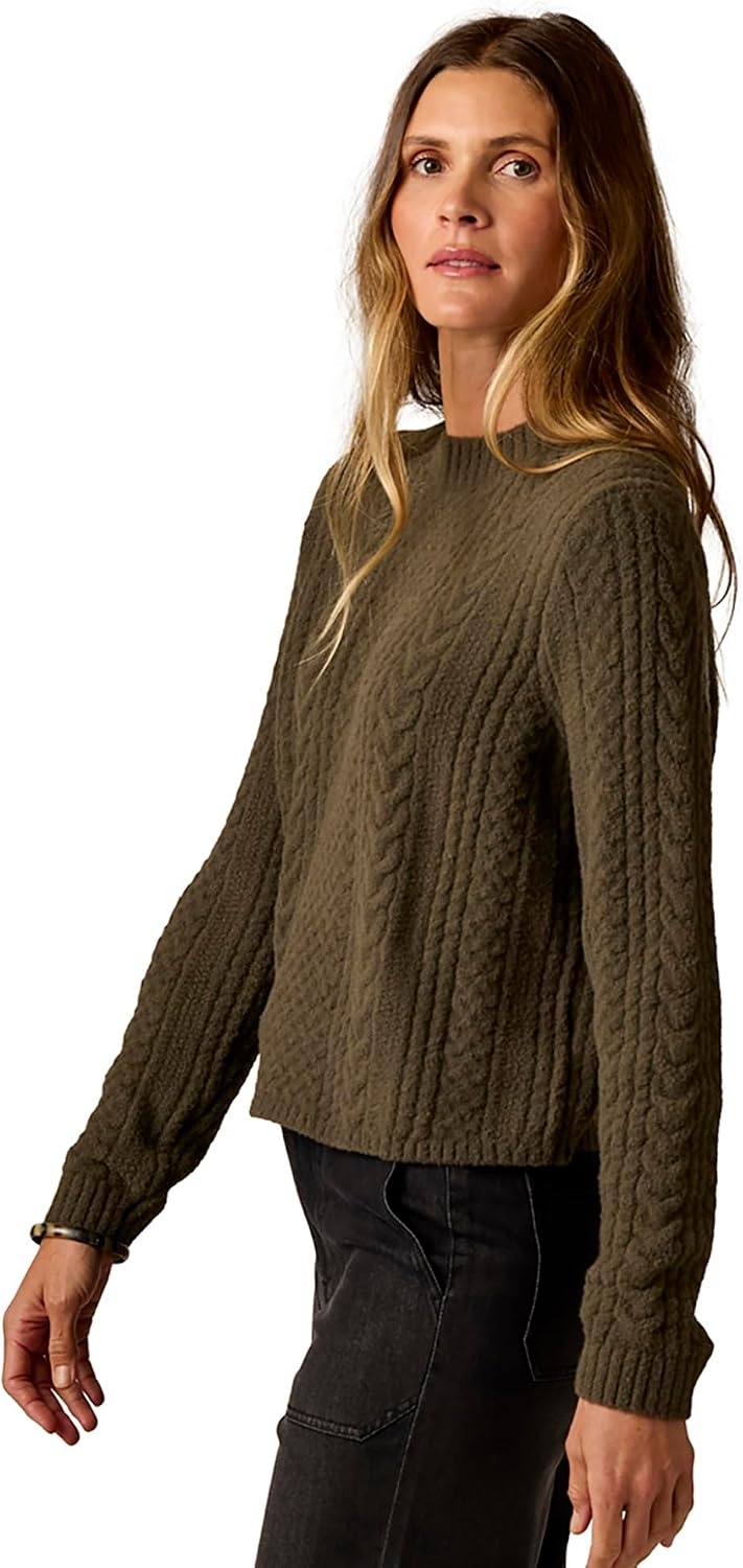 image:imageCarve Designs Monroe Cable SweaterDark Olive