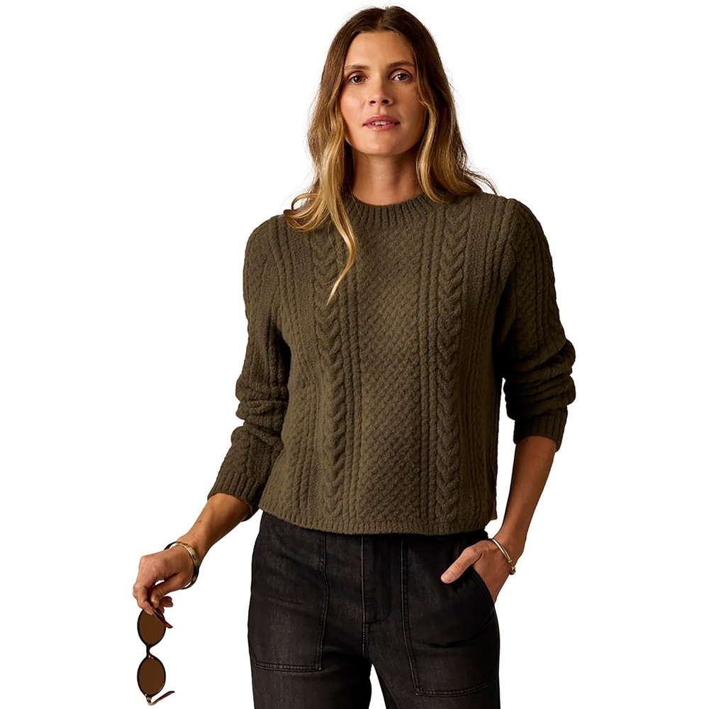image:imageCarve Designs Monroe Cable SweaterDark Olive