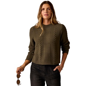 Carve Designs Monroe Cable Sweater(Dark Olive)